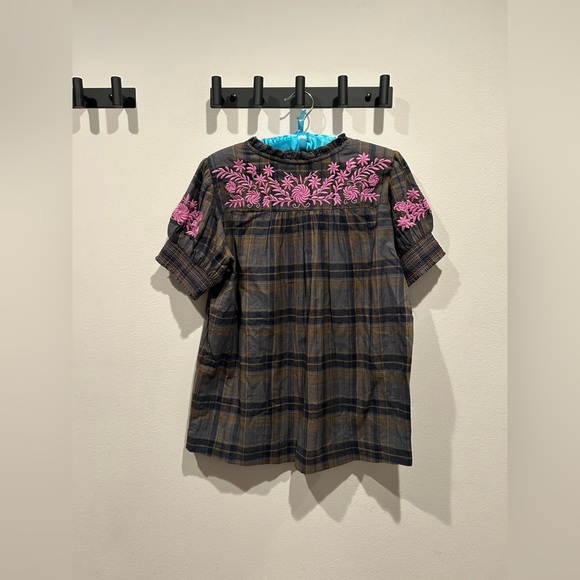 SISTER MARY Plaid and Floral Blouse / Size XS / - Picture 3 of 5